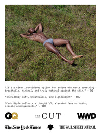 Clay | EDN men's underwear press reviews — featured in GQ, WSJ, WWD, The Cut, and New York Times