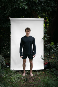 Cinder | EDN Genesis mens long sleeve on-body front view, organic cotton