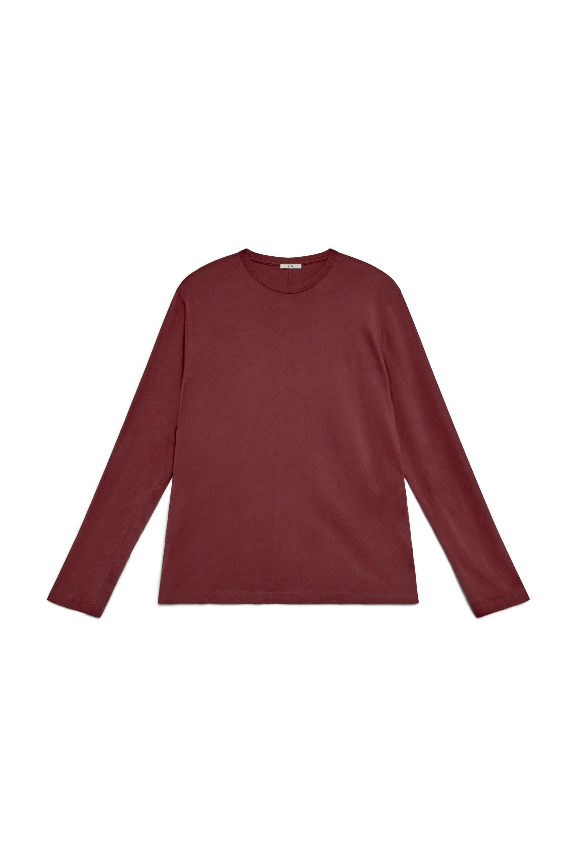 Clay | EDN Genesis mens long sleeve product front view, organic cotton
