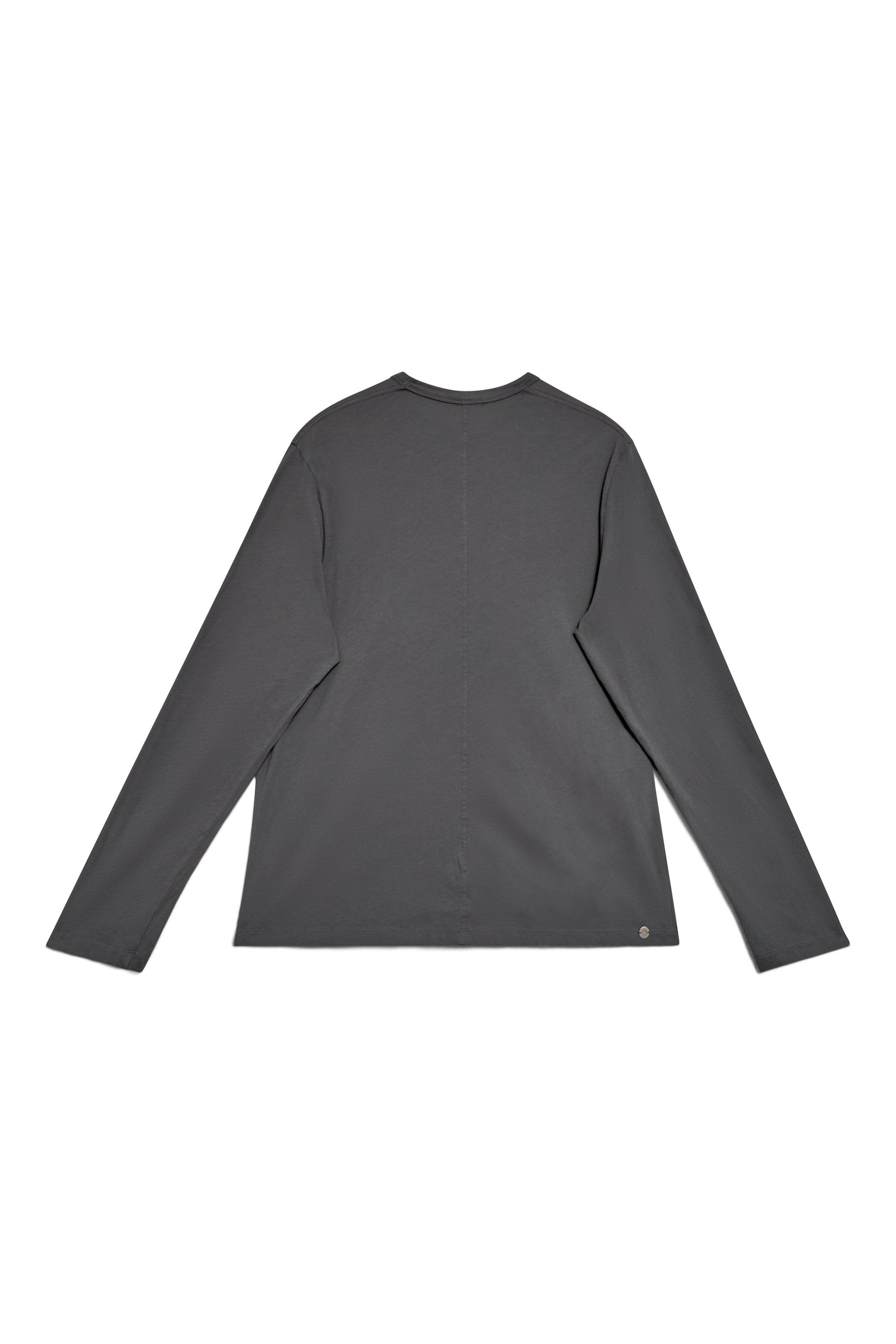 Shale | EDN Genesis mens long sleeve product rear view, organic cotton