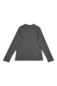 Shale | EDN Genesis mens long sleeve product rear view, organic cotton