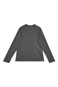 Shale | EDN Genesis mens long sleeve product rear view, organic cotton