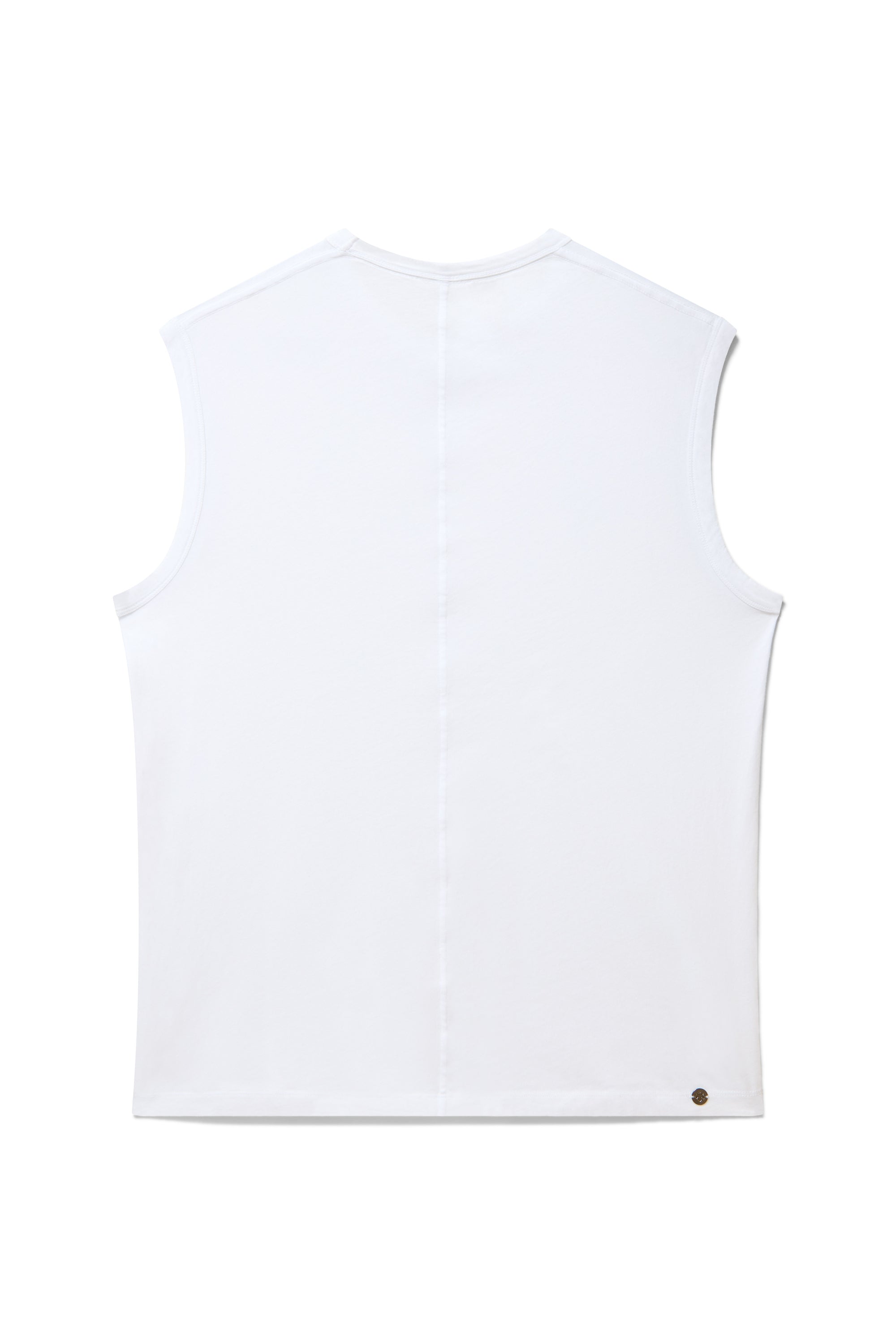 Alabaster | EDN Genesis mens muscle tee product rear view, organic cotton