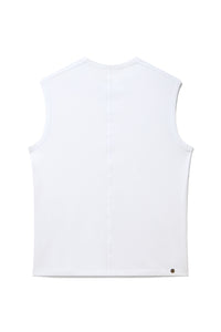 Alabaster | EDN Genesis mens muscle tee product rear view, organic cotton