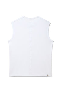 Alabaster | EDN Genesis mens muscle tee product rear view, organic cotton