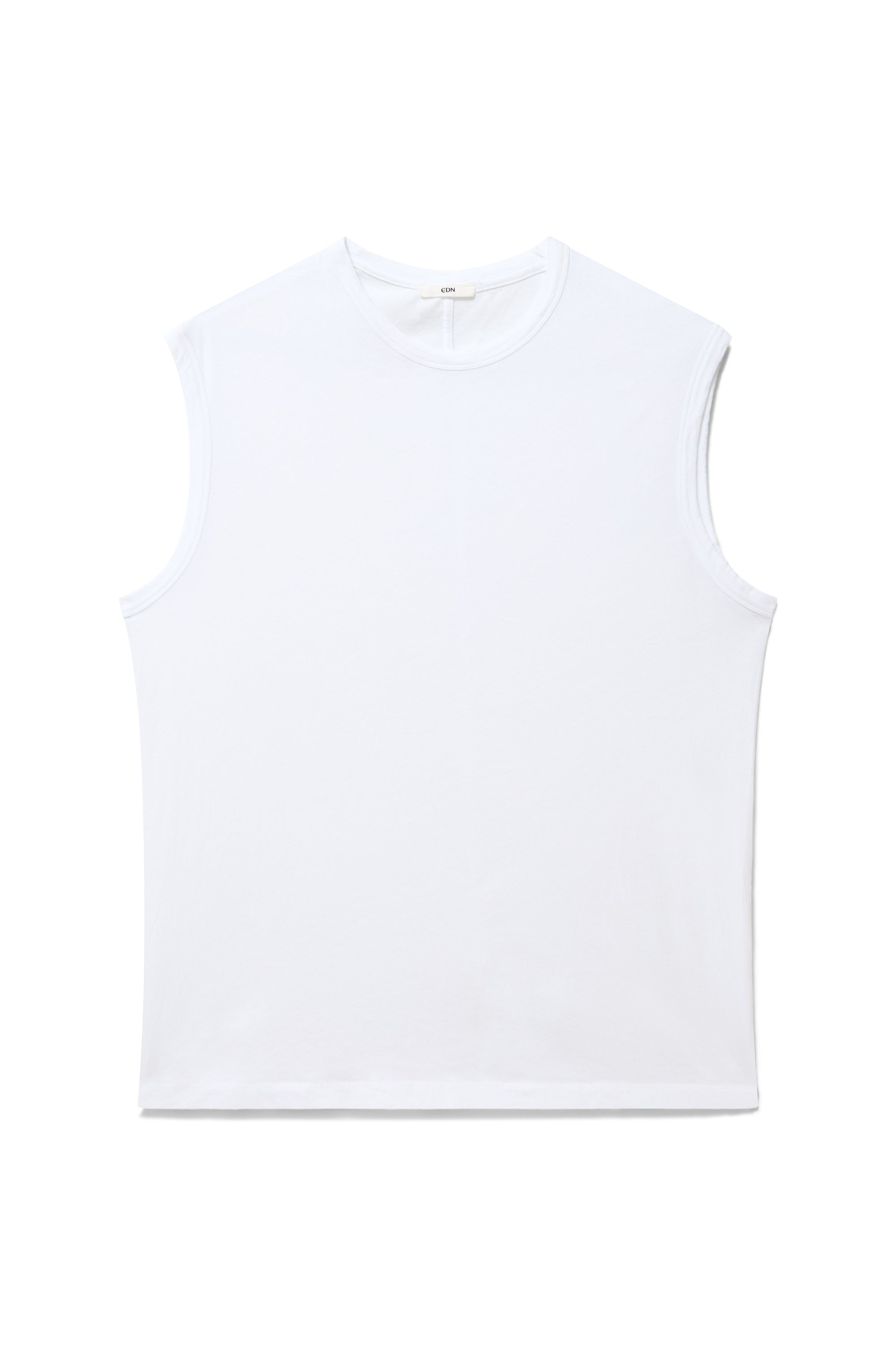 Alabaster | EDN Genesis mens muscle tee product front view, organic cotton