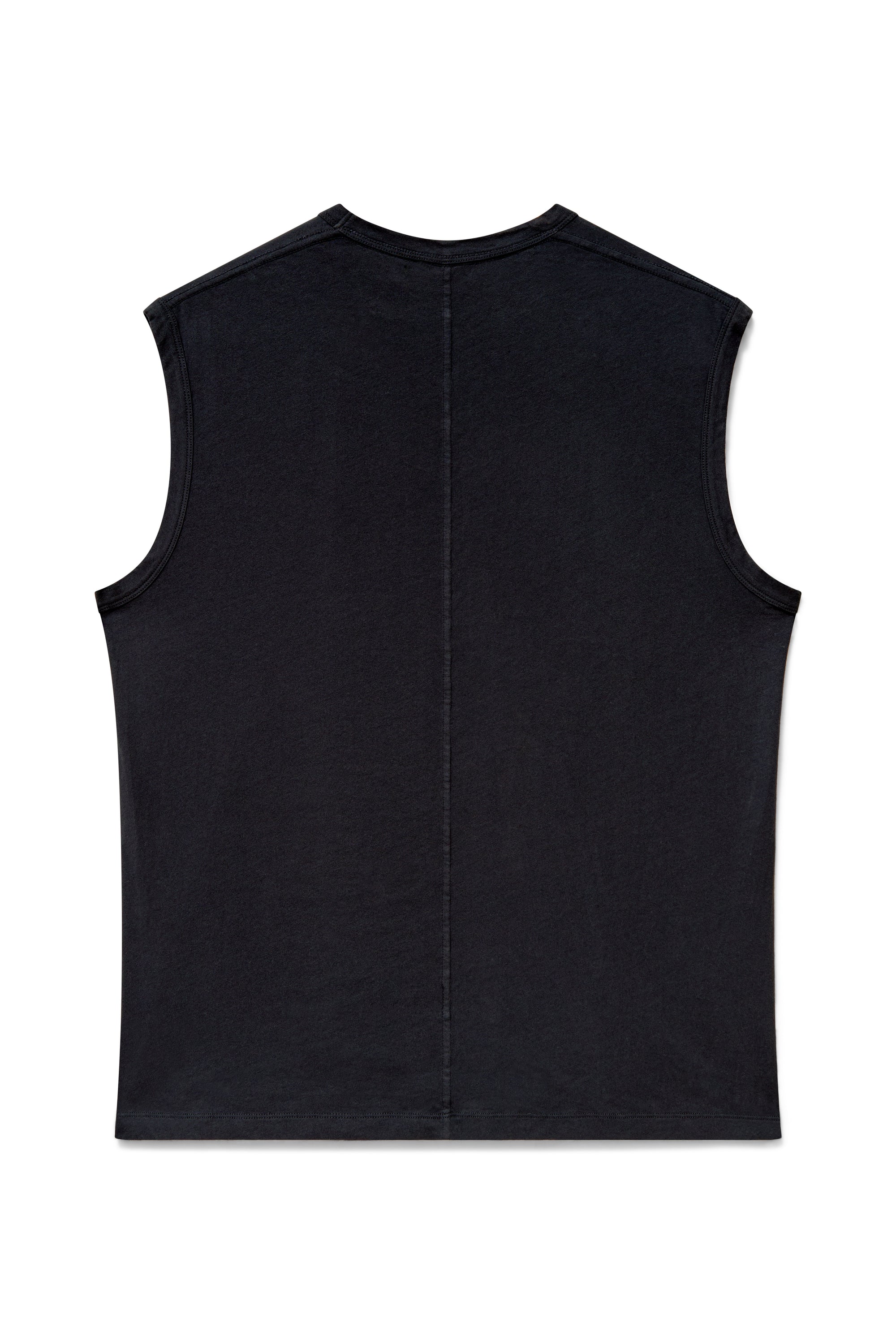 Cinder | EDN Genesis mens muscle tee product rear view, organic cotton