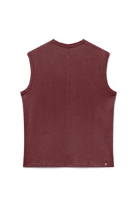 Clay | EDN Genesis mens muscle tee product rear view, organic cotton