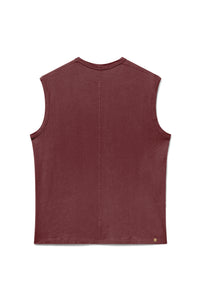 Clay | EDN Genesis mens muscle tee product rear view, organic cotton