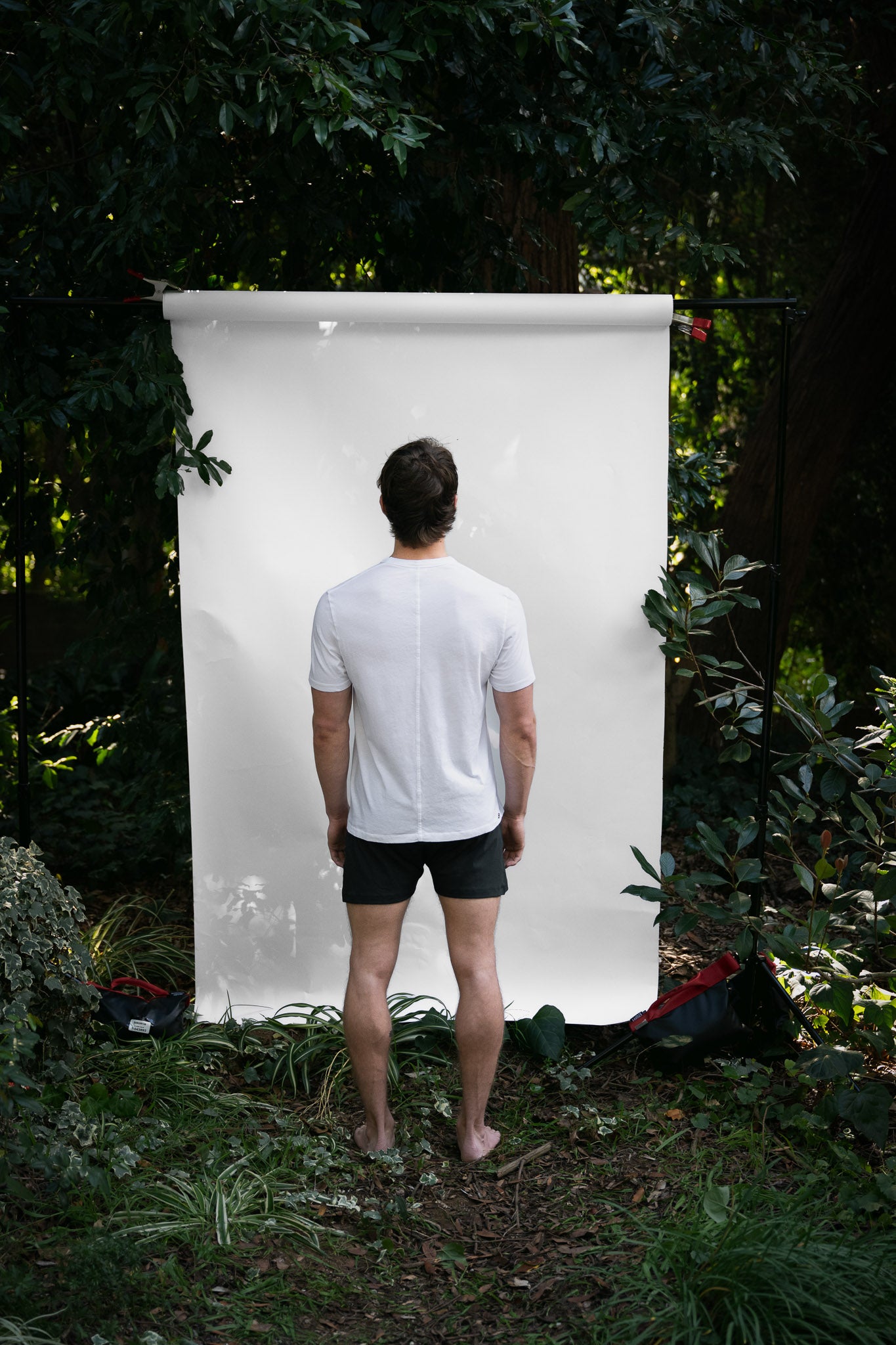Alabaster | EDN Genesis mens t-shirt on-body rear view, organic cotton