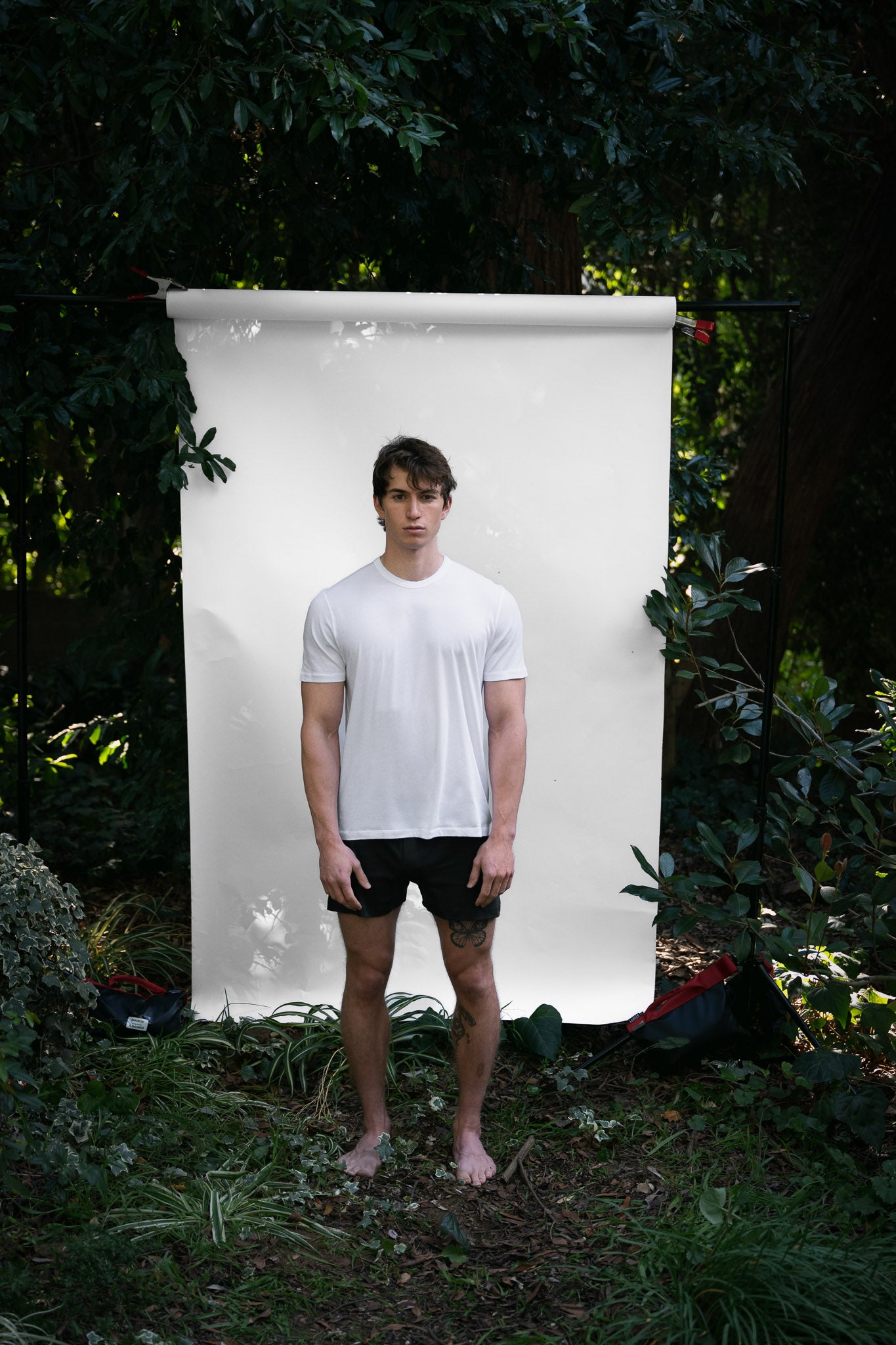 Alabaster | EDN Genesis mens t-shirt on-body front view, organic cotton