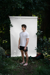Alabaster | EDN Genesis mens t-shirt on-body side view, organic cotton