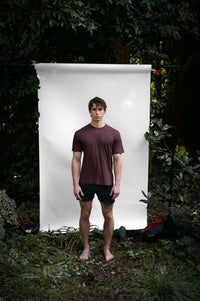 Clay | EDN Genesis mens t-shirt on-body front view, organic cotton
