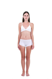 Alabaster | EDN Genesis womens thong on-body front view, organic cotton