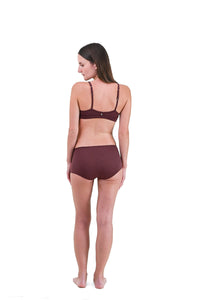 Clay | EDN Genesis womens thong on-body rear view, organic cotton