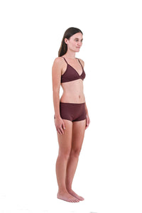Clay | EDN Genesis womens thong on-body side view, organic cotton