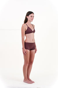 Clay | EDN Genesis womens thong on-body side view, organic cotton
