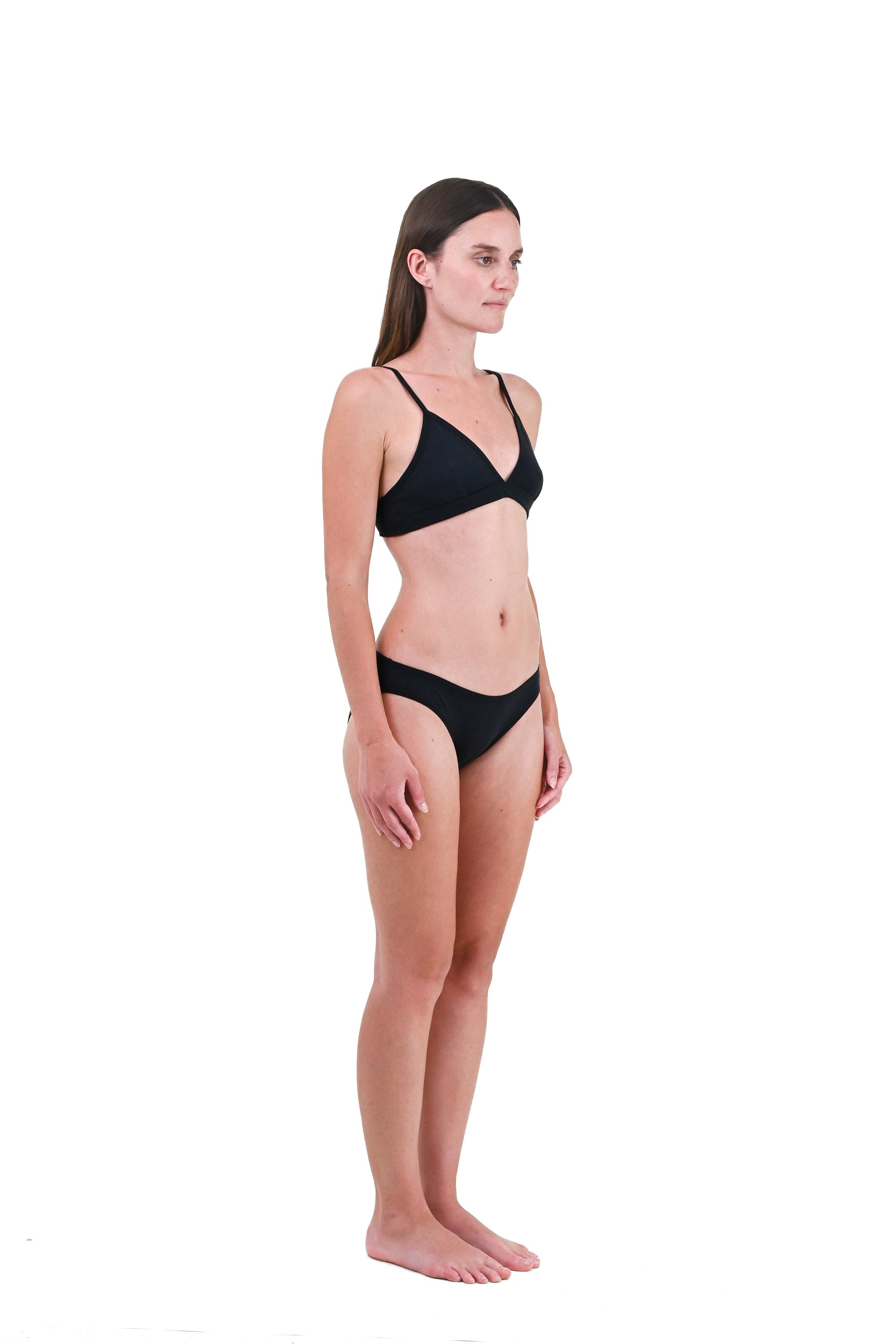 Cinder | EDN Genesis womens bralette side view on body, organic cotton