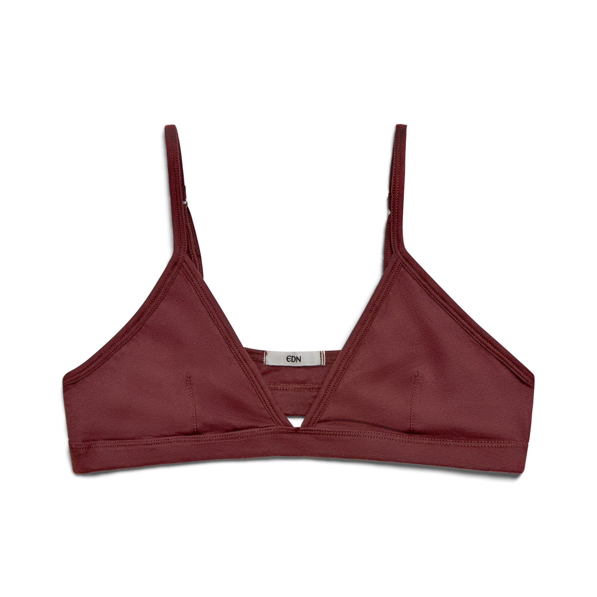 Clay | EDN Genesis womens bralette front view product, organic cotton