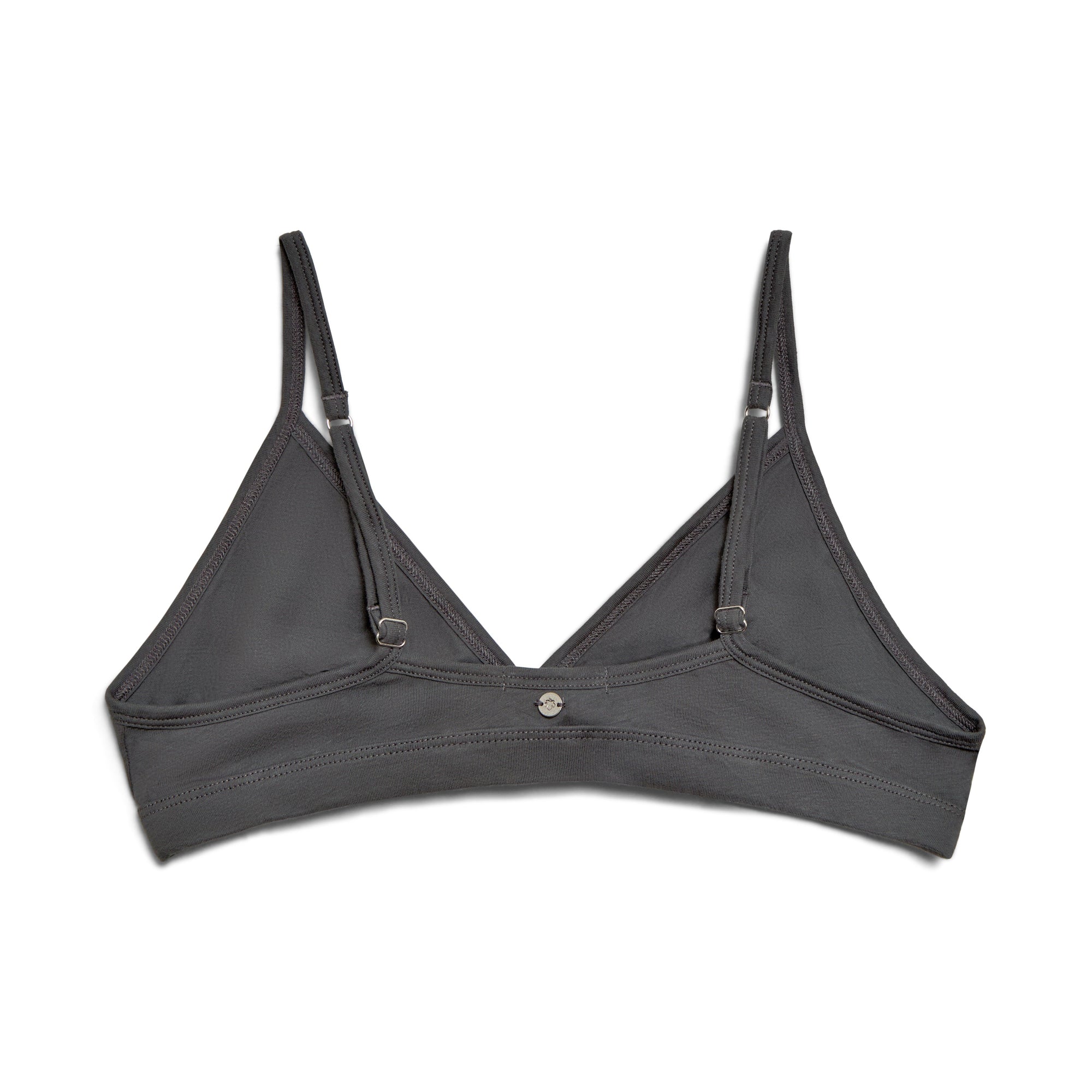 Shale | EDN Genesis womens bralette rear view product, organic cotton