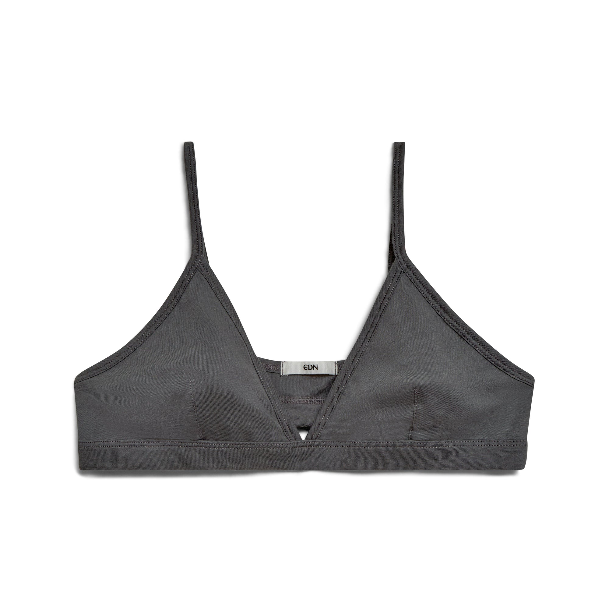 Shale | EDN Genesis womens bralette front view product, organic cotton