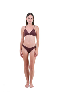 Clay | EDN Genesis womens brief on-body front view, organic cotton