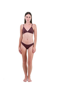Clay | EDN Genesis womens brief on-body front view, organic cotton