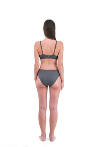 Shale | EDN Genesis womens brief on-body rear view, organic cotton