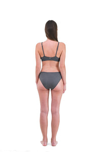 Shale | EDN Genesis womens brief on-body rear view, organic cotton