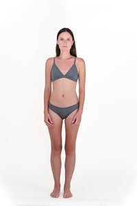 Shale | EDN Genesis womens brief on-body front view, organic cotton