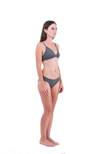 Shale | EDN Genesis womens brief on-body side view, organic cotton