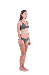 Shale | EDN Genesis womens brief on-body side view, organic cotton