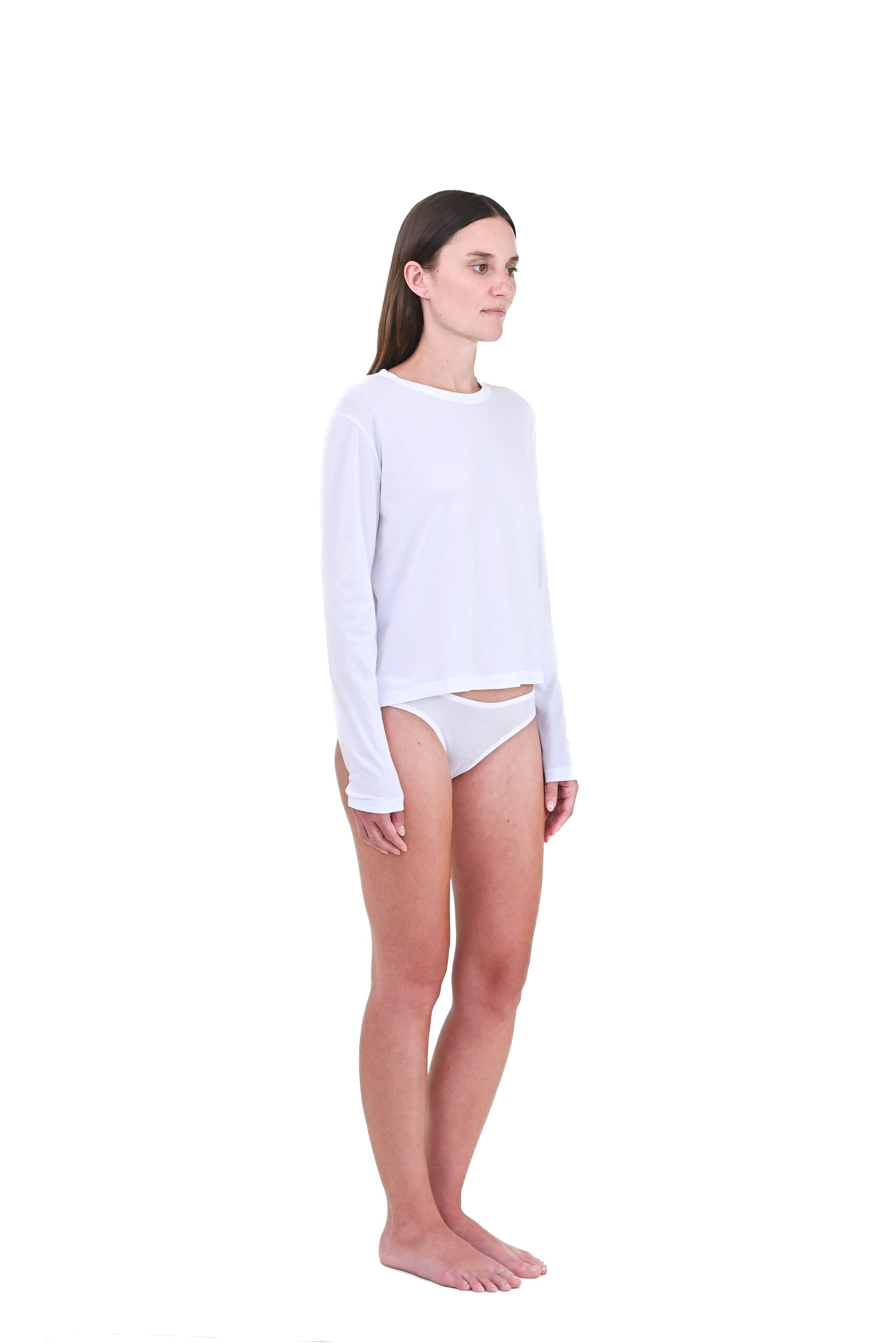 Alabaster | EDN Genesis womens long sleeve on-body side view, organic cotton