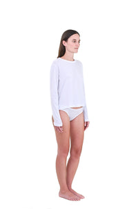 Alabaster | EDN Genesis womens long sleeve on-body side view, organic cotton