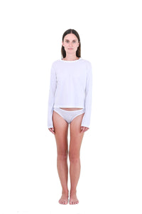 Alabaster | EDN Genesis womens long sleeve on-body front view, organic cotton