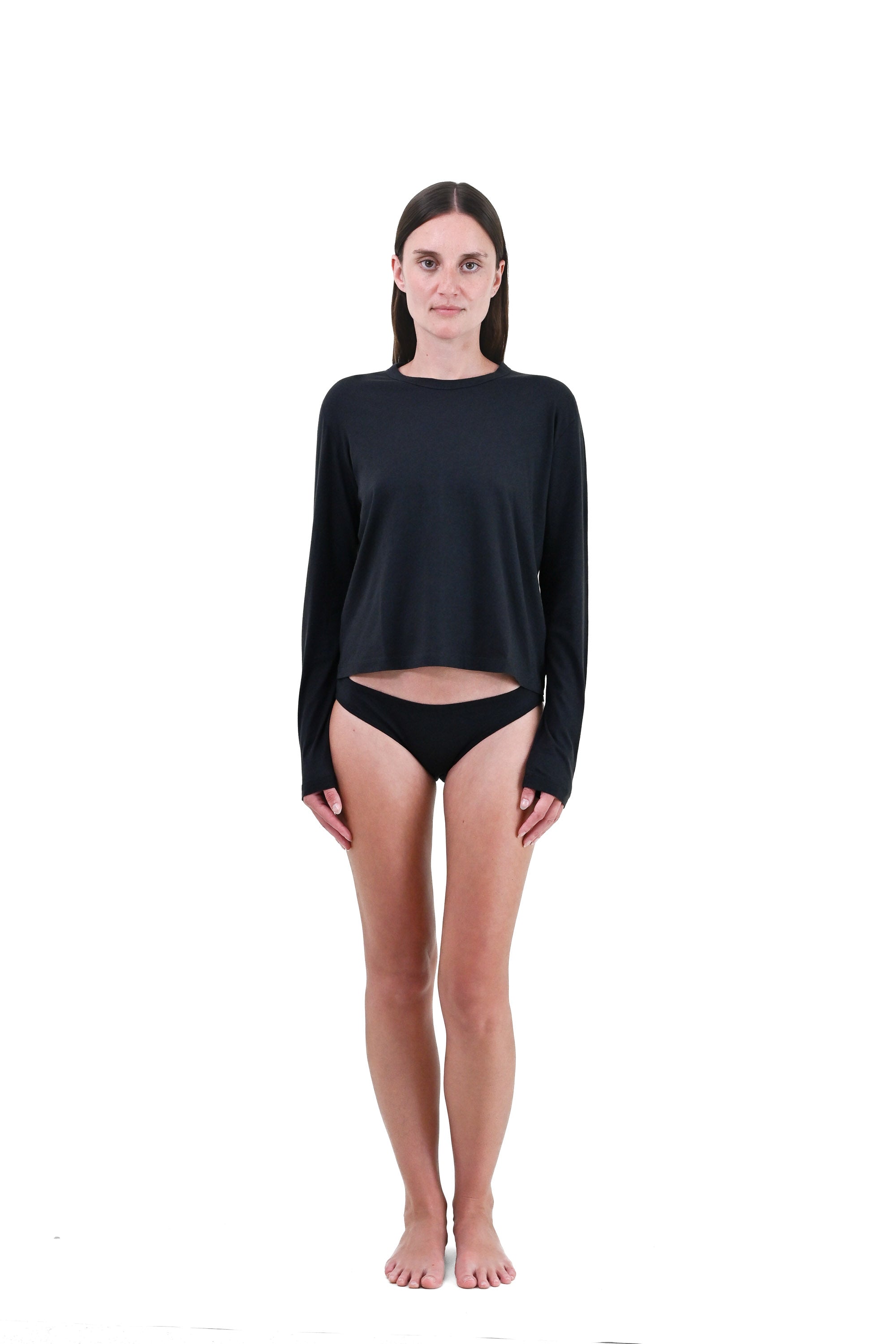 Cinder | EDN Genesis womens long sleeve on-body front view, organic cotton