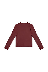 Clay | EDN Genesis womens long sleeve product rear view, organic cotton