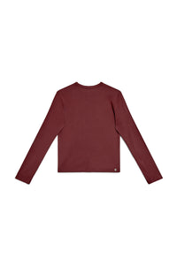 Clay | EDN Genesis womens long sleeve product rear view, organic cotton