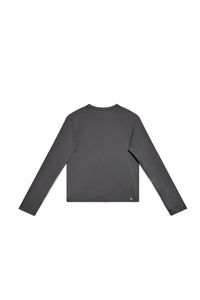 Shale | EDN Genesis womens long sleeve product rear view, organic cotton