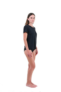 Cinder | EDN Genesis womens t-shirt on-body side view, organic cotton
