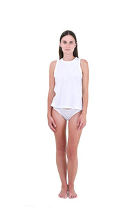 Alabaster | EDN Genesis womens tank on-body front view, organic cotton