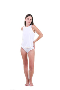 Alabaster | EDN Genesis womens tank on-body front view, organic cotton