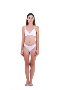 Alabaster | EDN Genesis womens thong on-body front view, organic cotton