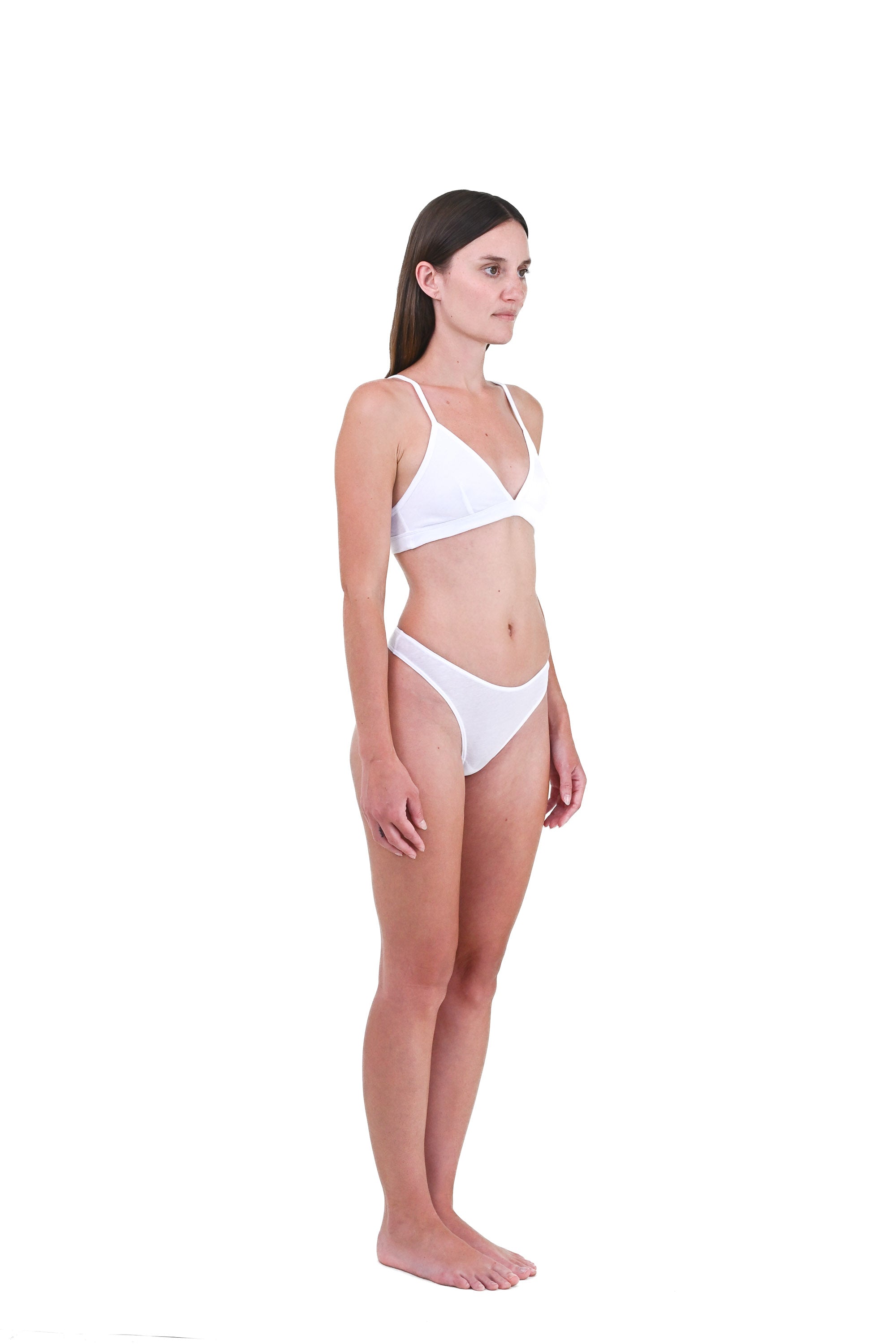 Alabaster | EDN Genesis womens thong on-body side view, organic cotton