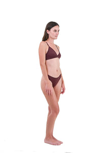 Clay | EDN Genesis womens thong on-body side view, organic cotton