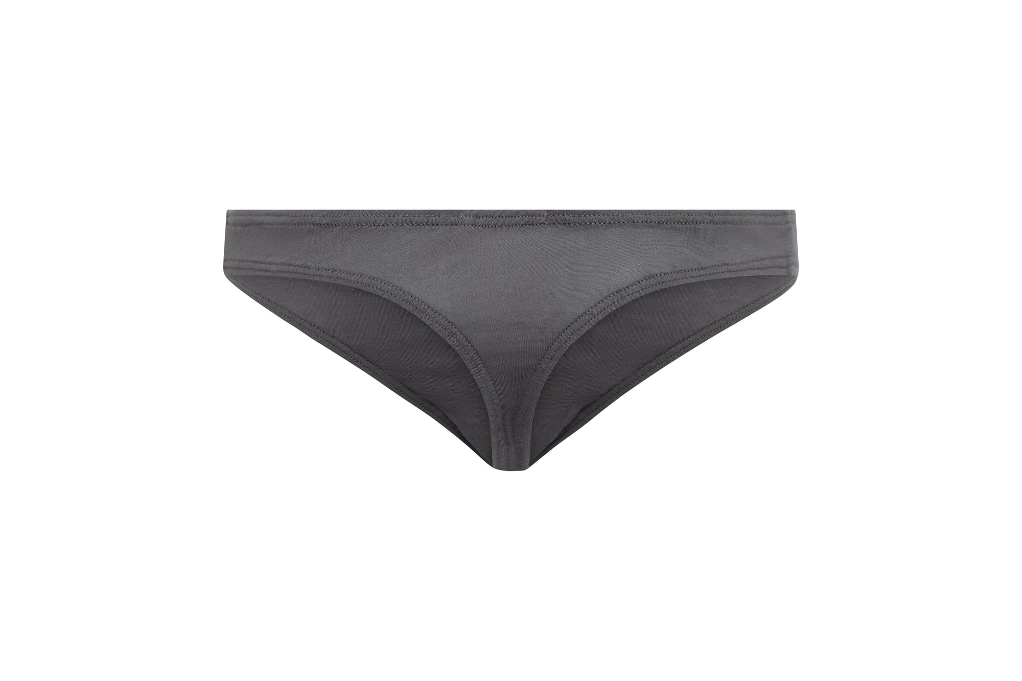 Shale | EDN Genesis womens thong product rear view, organic cotton