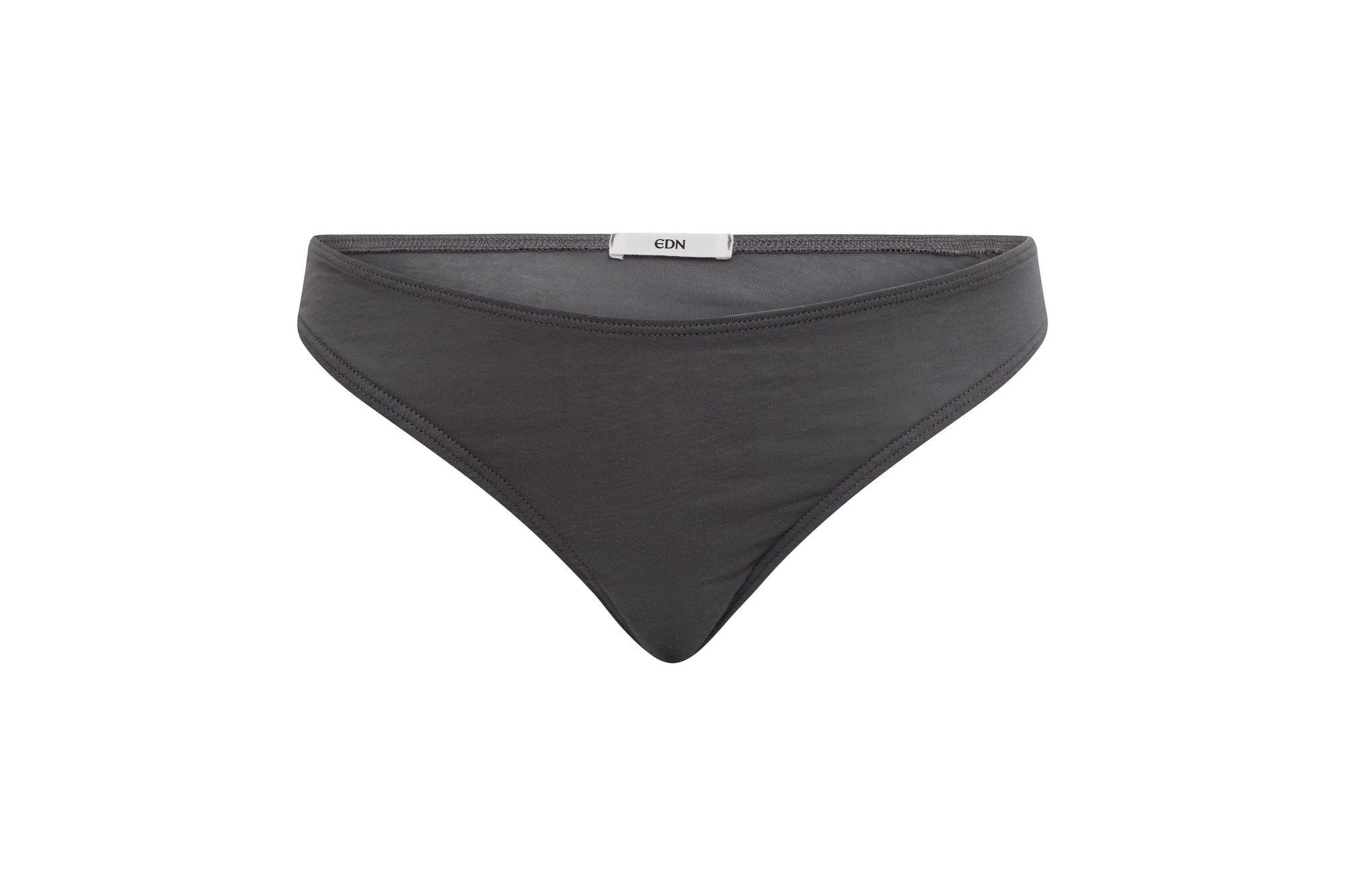 Shale | EDN Genesis womens thong product front view, organic cotton